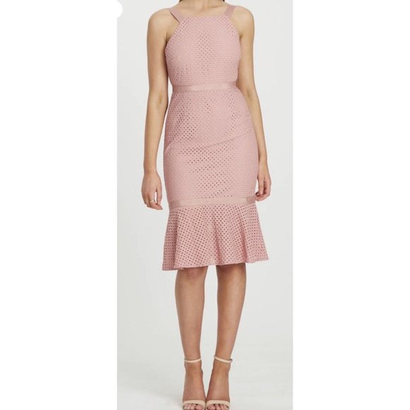 Chancery Dresses & Skirts - Chancery The Label Women's Size 10 Blush Pink Mica Lace Midi Dress New NWT Party
